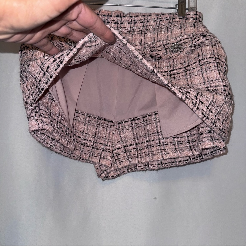 NWT Women's tweed Boucle Skort Light Pink - Picture 4 of 12